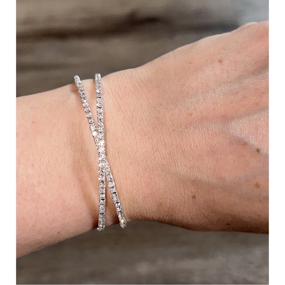 Brand New! Silver Rhinestone Cuff Bracelet